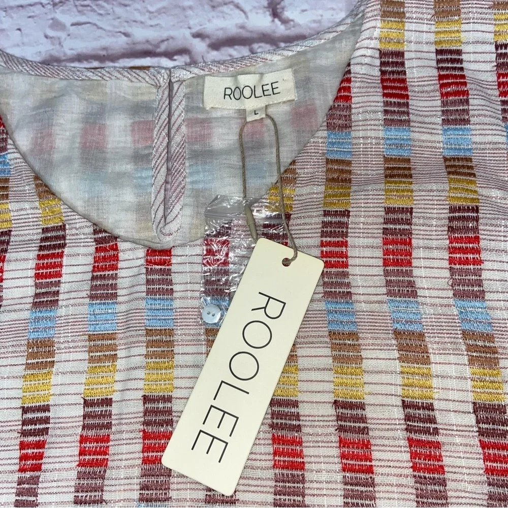 Roolee Linen Blend Multicolor Top Blouse - Women’s Large NWT - Picture 9 of 9